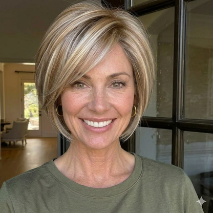 Raven - Sleek Side-Swept Bob with Seamless Hairline