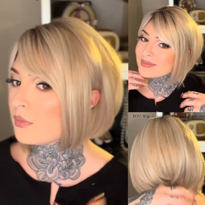 Perla - Wigyy Vintage Bob Elegant Wig with Bang