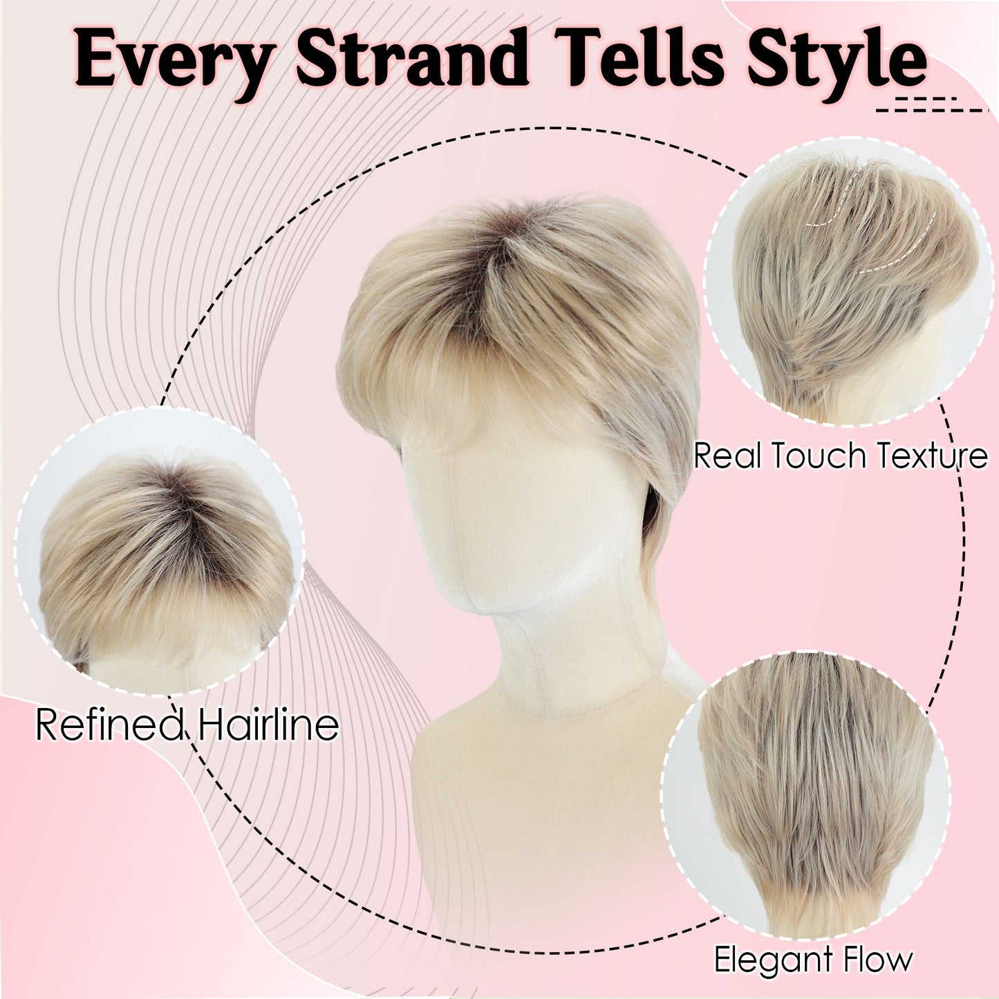Tamsin | Natural Voluminous Pixie with Wispy Fringe