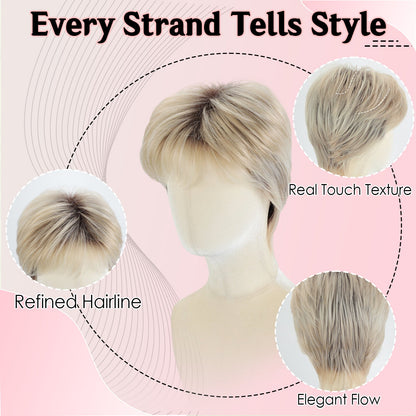 Tamsin | Natural Voluminous Pixie with Wispy Fringe