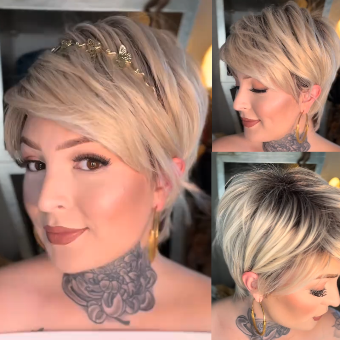 Tamsin - Short Ombre Blonde Daily Use Pixie Cut Wigs
