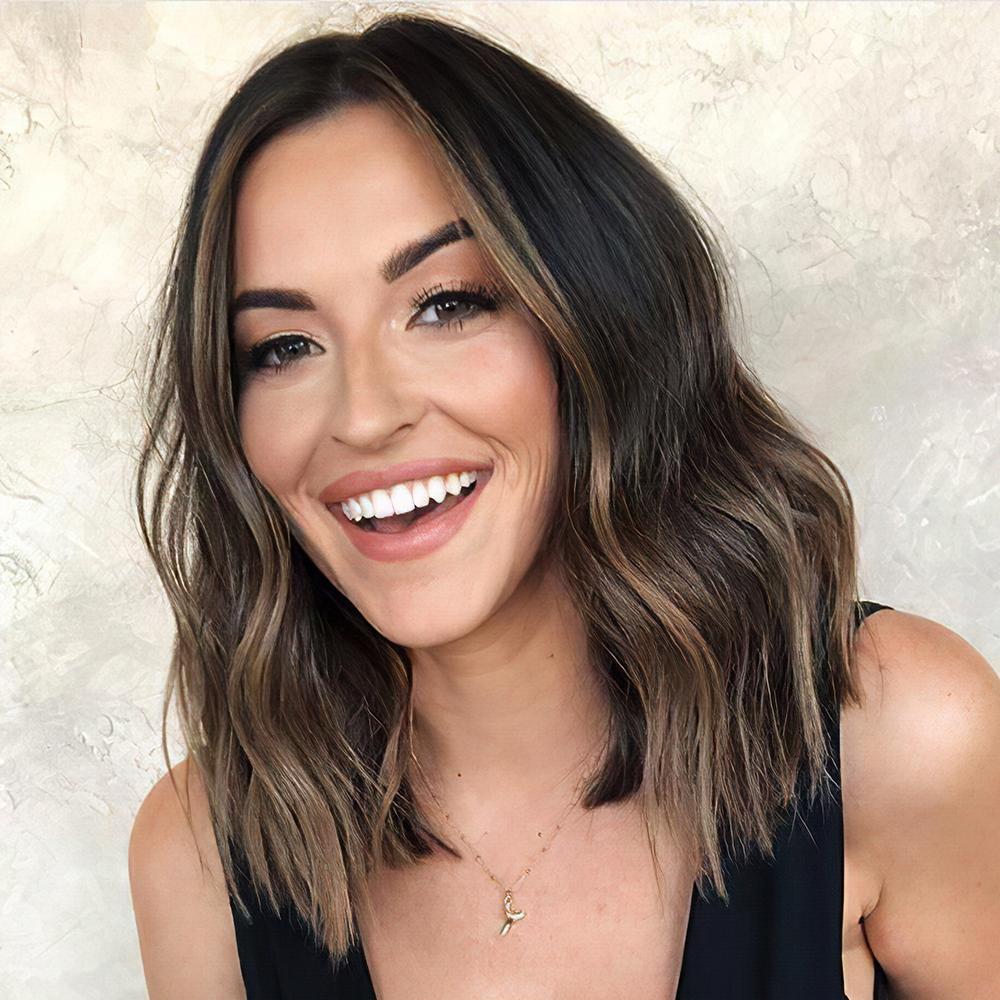 Wavy Brown Blonde Bob Mini Lace Front Wig