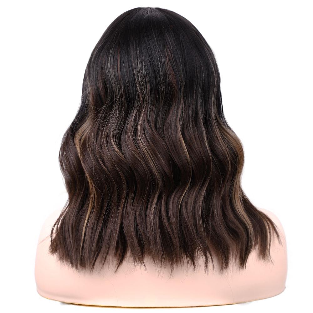 Wavy Brown Blonde Bob Mini Lace Front Wig