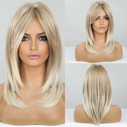 Synthetic Long Wigs  Hair with Bangs for Daily Use