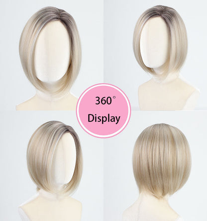 Estelle - Wigyy Mono-Front Blonde Highlighted Softly Bob Wig