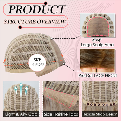 Theodora - Wigyy Ash Blonde Layered Bob Wigs