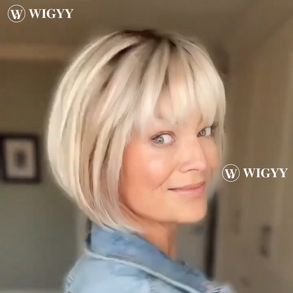 Perla - Wigyy Blonde Bob Elegant Wig with Bang