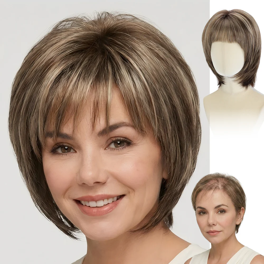 Alma - Short Grey Daily Use Wigs for Women