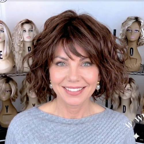 Irene - Effortless Beachy Waves Bob with Wispy Fringe
