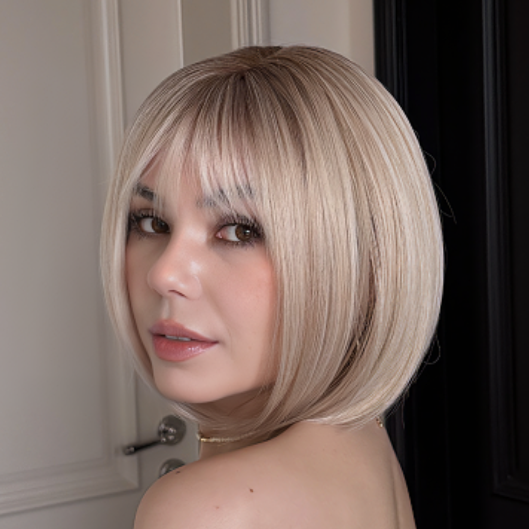 Perla - Wigyy  Daily Use Bob Elegant Wig with Bang