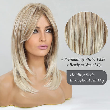 Synthetic Long Wigs  Hair with Bangs for Daily Use