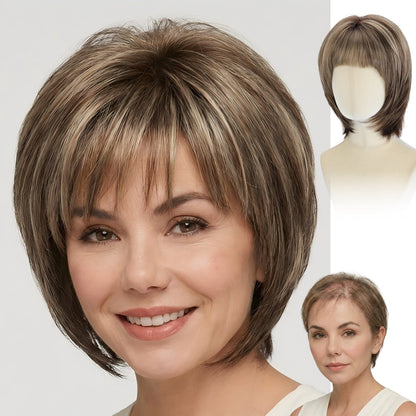 Alma - Short Platinum Blonde Daily Use Wigs for Women