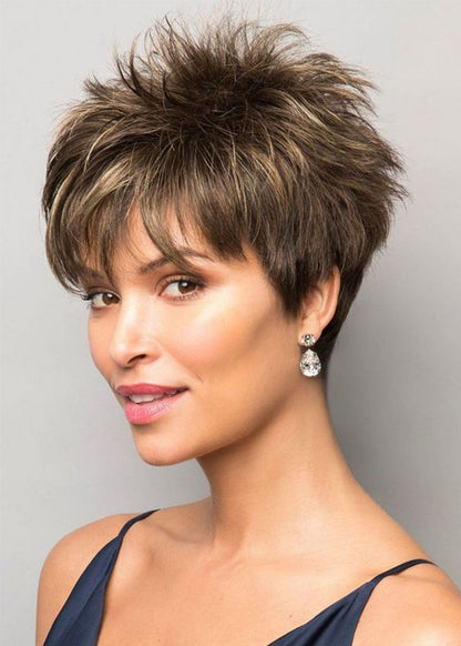 Doris - Pixie Boy Grey Short Synthetic Wigs