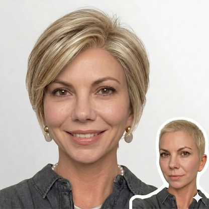 Camilla - Wigyy Straight Brown Highlighted Layered Cut Elegant Wig