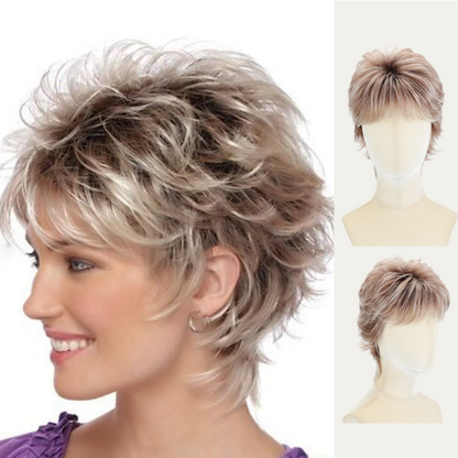 Hilda - Brown Highlight Short Pixie Wigs