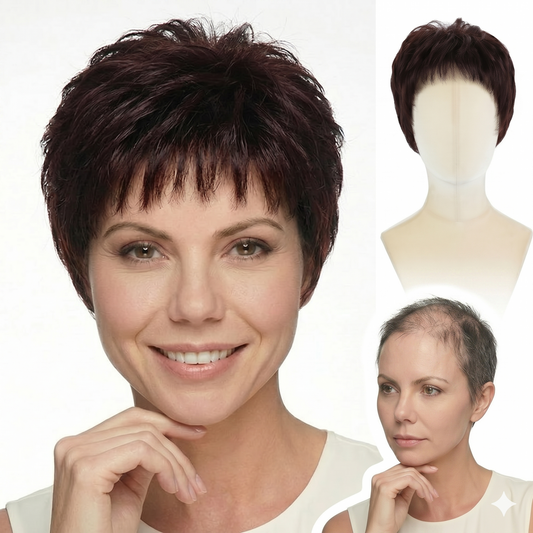 Seraphina - Chic Textured Pixie with Tapered Nape - Dark Espresso Brown