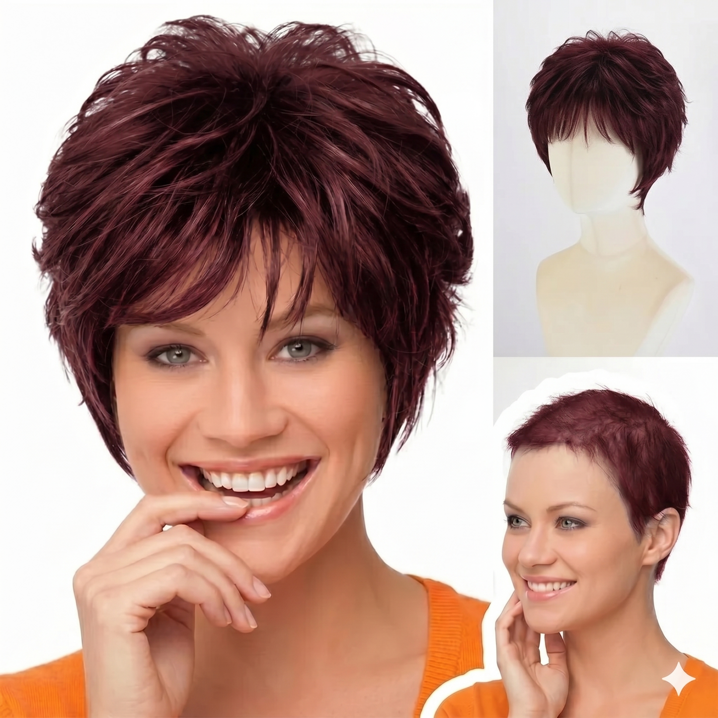 Aria - Short  Highlighted Elegant Wigs for White Women