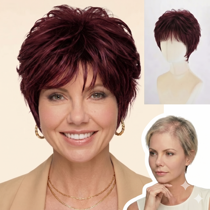 Aria - Short  Highlighted Breathable Elegant Wigs for White Women