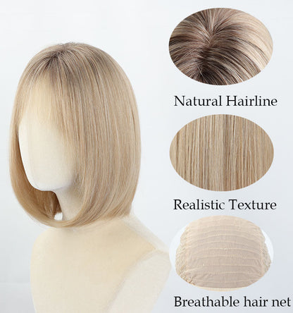 Theodora - Wigyy Daily Use Ash Blonde Layered Bob Wigs
