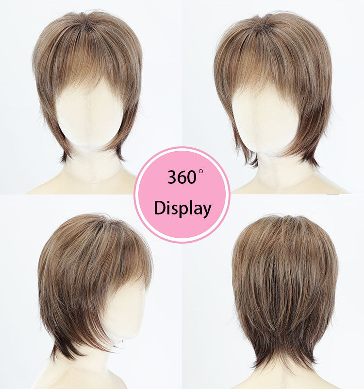 Alma - Short Brown Cute Wigs for Women