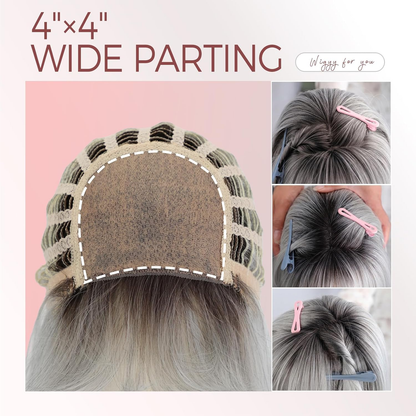 Perla - Wigyy Cutest Grey Bob Elegant Wig with Bang