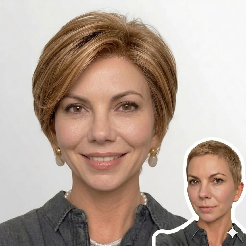 Camilla - Wigyy Straight Brown Highlighted Layered Cut Elegant Wig