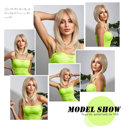 Synthetic Long Wigs  Hair with Bangs for Daily Use