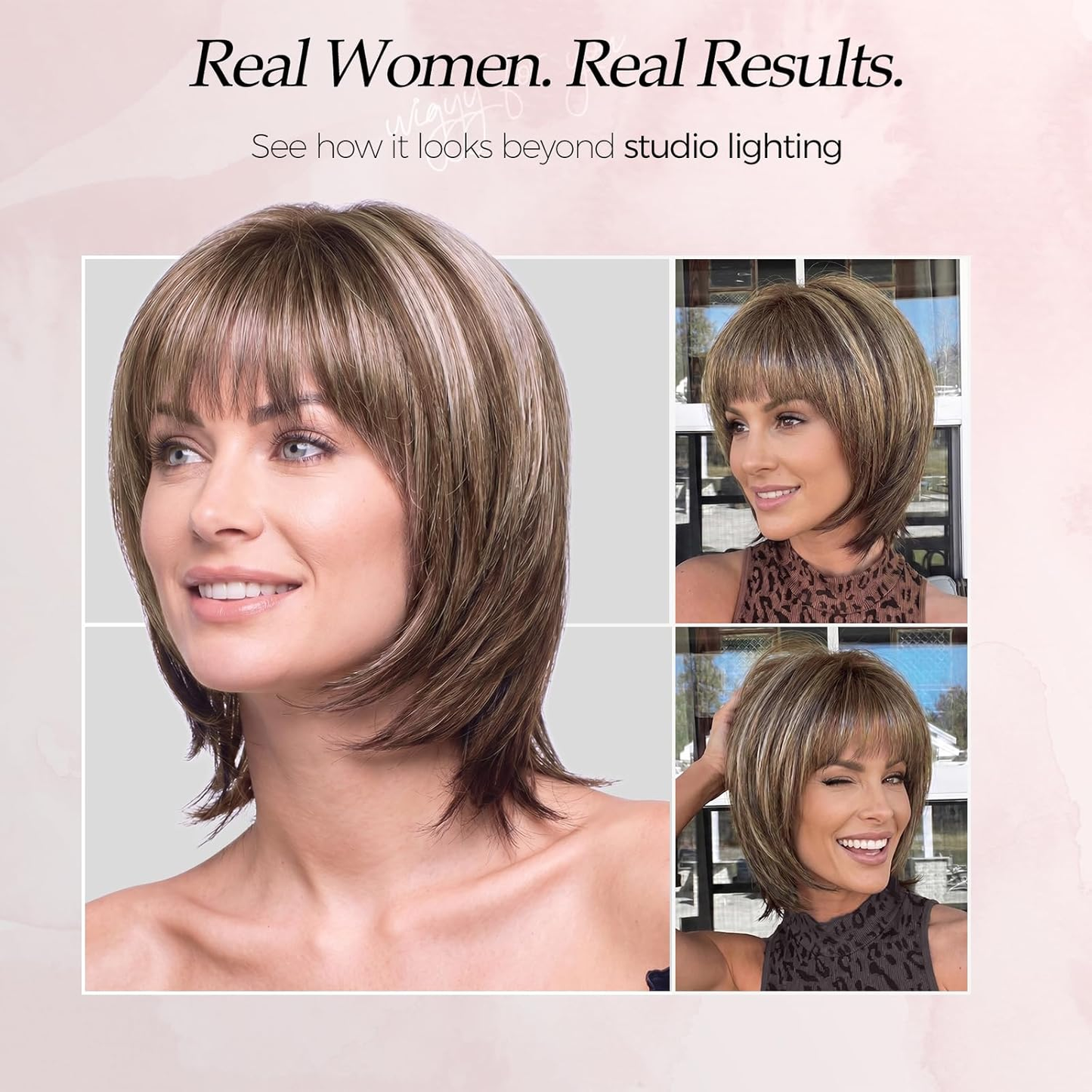Alma - Short Brown Wigs for Women