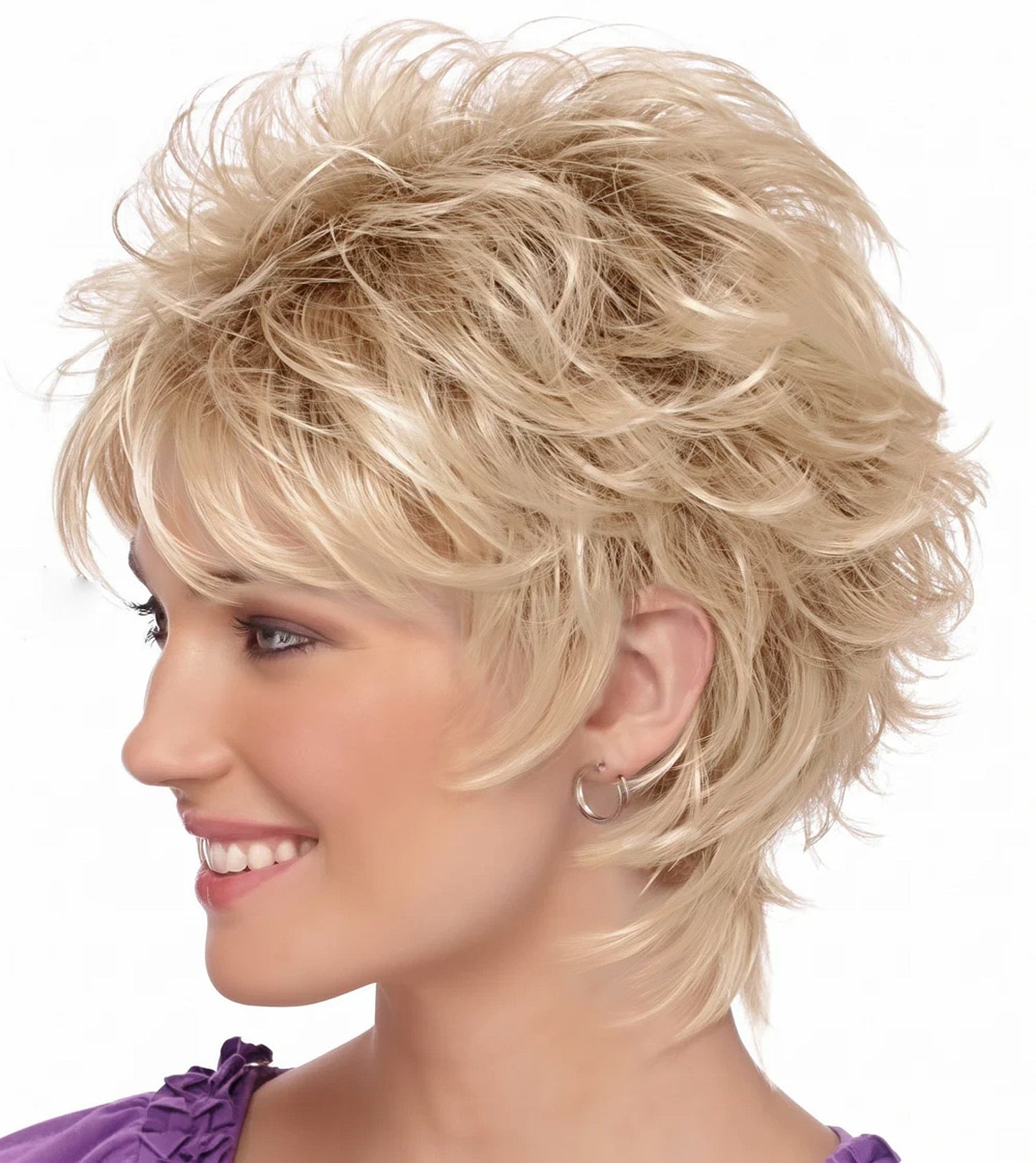 Harriet - Textured Feathered Shag  Voluminous Pixie Cut Wig