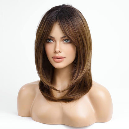 Synthetic Long Wigs  Hair with Bangs for Daily Use