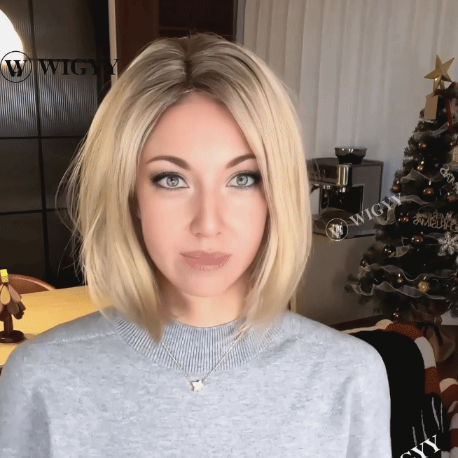 Theodora - Wigyy Daily Use Ash Blonde Layered Bob Wigs